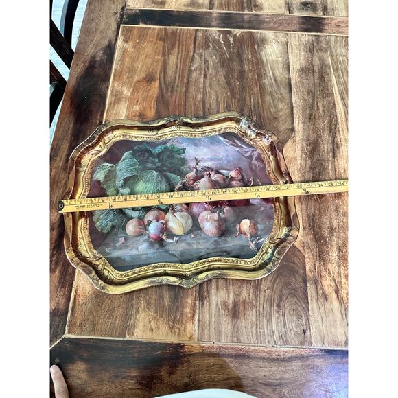 Vintage The Sherwood Studio Metal Autumn Fayre Tray By Patricia Machin - Picture 7 of 8